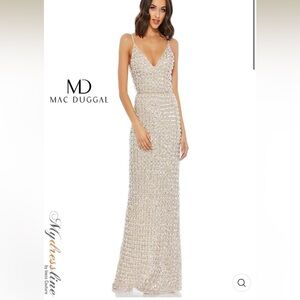 New Mac Duggal 5394 Geometric Beaded Column Gown - Size 2